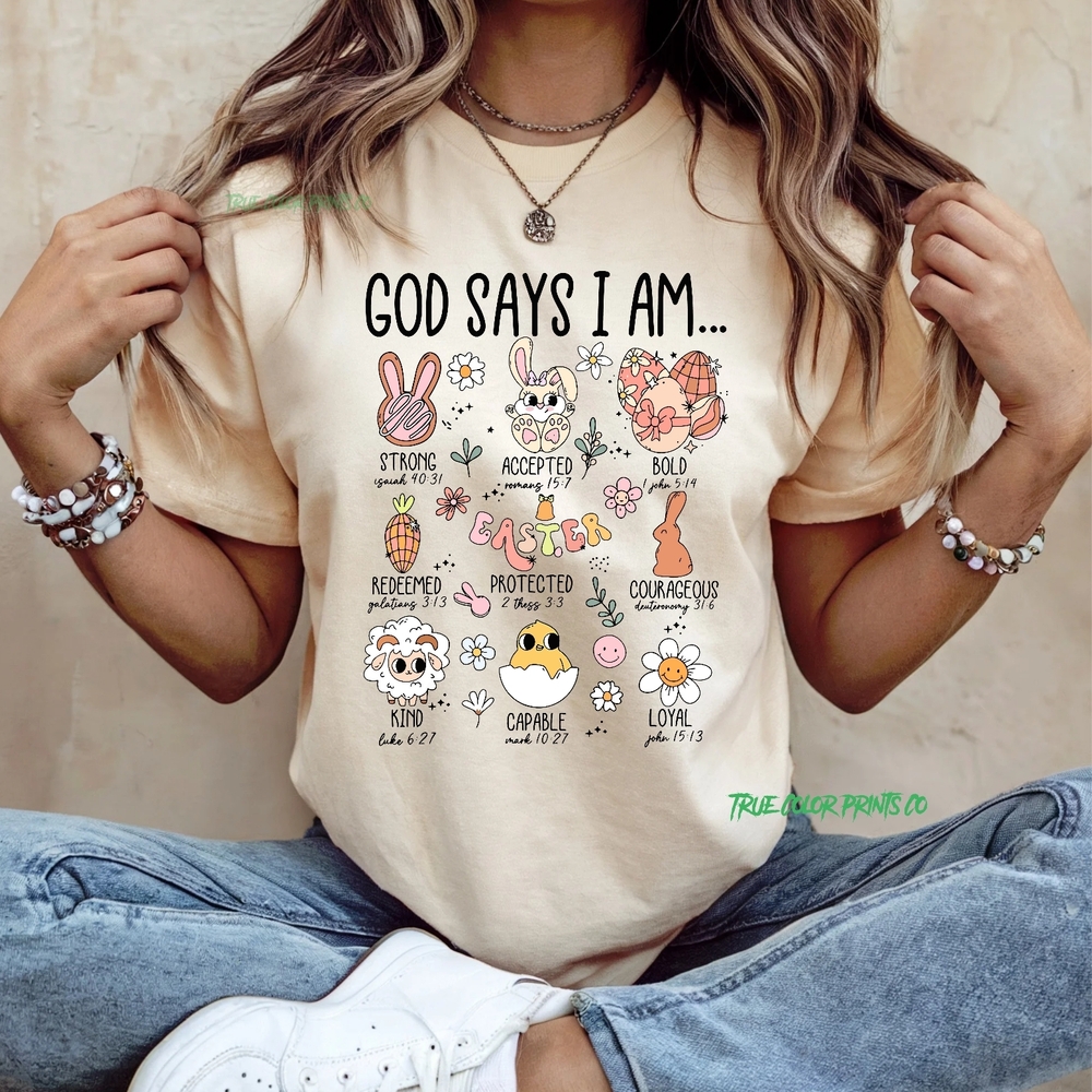 Easter Graphic T-Shirt with Inspirational Print